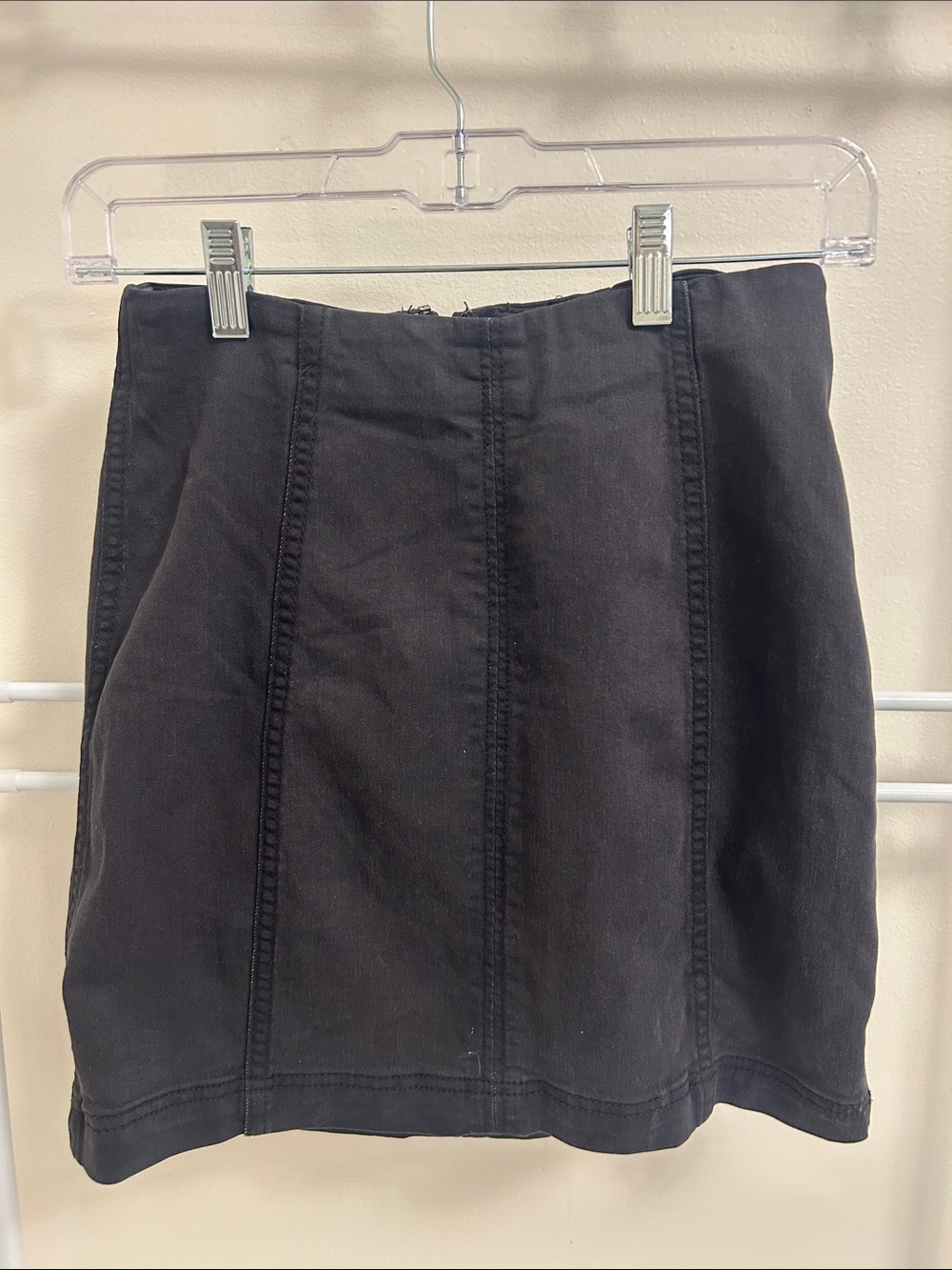 Free People Black Panel Mini Skirt